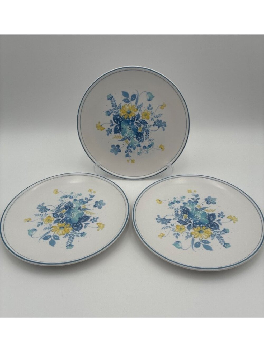 Noritake Progression China Good Times 9081 Floral 8.25" Salad Plates Set Of 3
